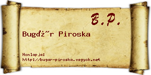 Bugár Piroska névjegykártya