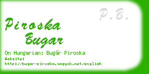 piroska bugar business card