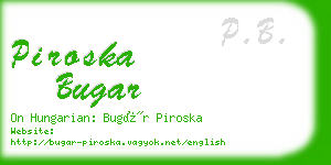 piroska bugar business card